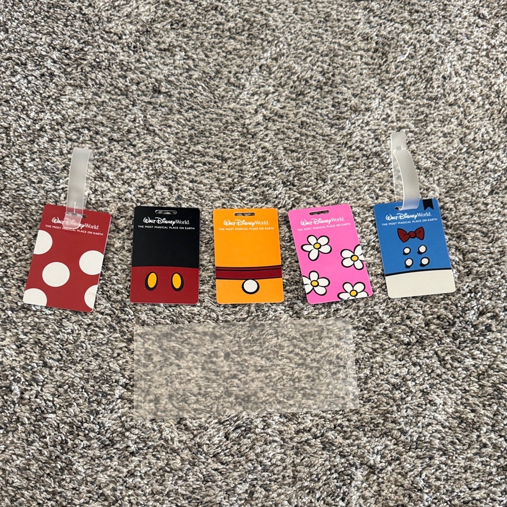 Disney luggage Bag Tags - Red, Black, Orange, Pink, Blue